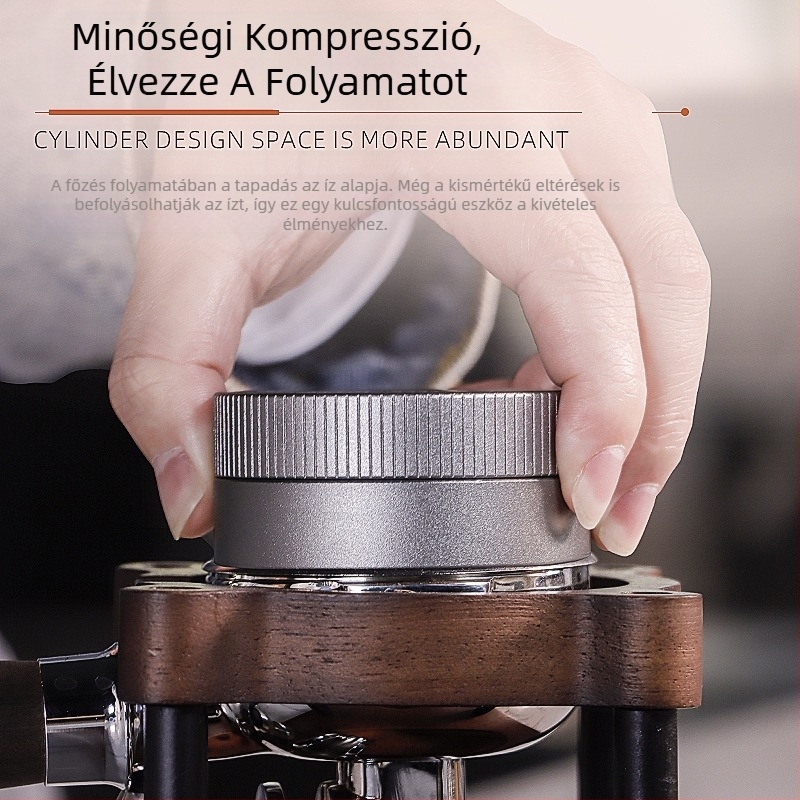 Rozsdamentes acél gravitációs kávétamper, állítható magasságú, 390 g