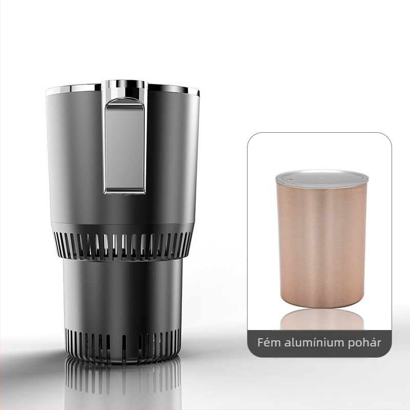 Kétfunkciós autós italos pohár – forró és hideg italokhoz, 36W, modell R-8022, ABS–alumínium ötvözet, Cool Car Star