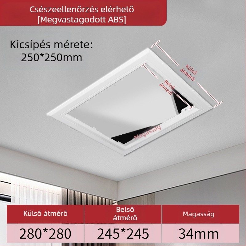 ABS mennyezeti hozzáférési panel HVAC-hoz, nyílt típusú