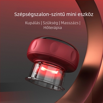 Elektromos intelligens vákuum masszírozó készülék fűtési funkcióval, USB tápegység, ABS test, 4 sebességfokozat, 1200 mA akkumulátor, CE tanúsítvány