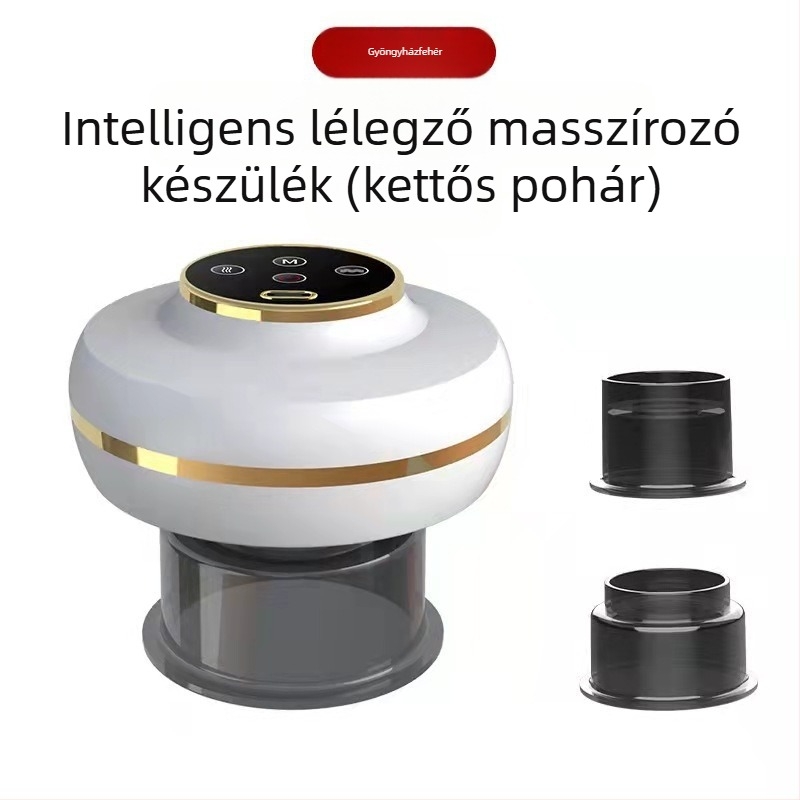 Elektromos intelligens vákuum masszírozó készülék fűtési funkcióval, USB tápegység, ABS test, 4 sebességfokozat, 1200 mA akkumulátor, CE tanúsítvány