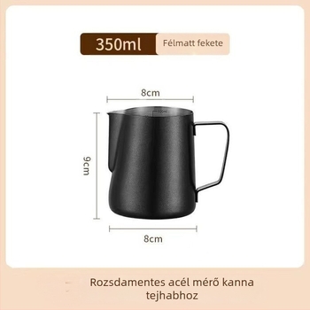 Latte art pohár mérőskálával és keskeny kifolyóval