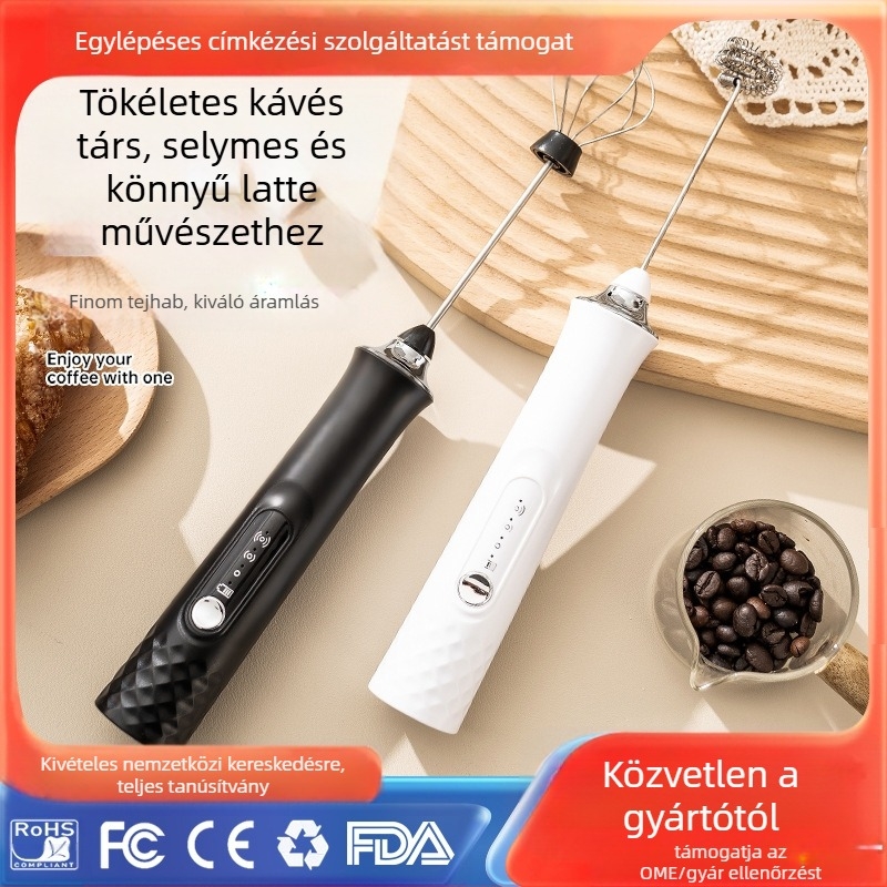 Elektromos tejhabosító, kézi tojásverő fejjel, modern minimál stílus, származás Jieyang