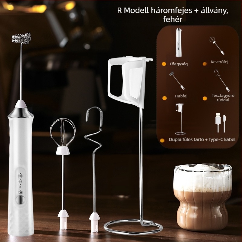 Elektromos tejhabosító, kézi tojásverő fejjel, modern minimál stílus, származás Jieyang