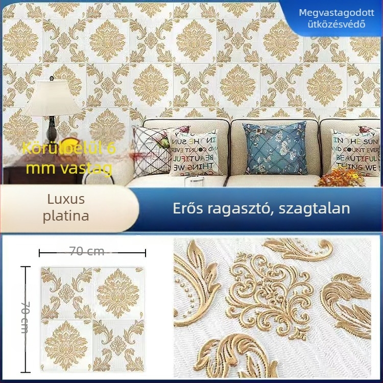 3D falpanel mural hálószobába, karcolásálló és vízálló, XPE habos anyag, absztrakt modern dizájn, telepítési szolgáltatás elérhető