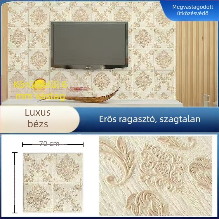 3D falpanel mural hálószobába, karcolásálló és vízálló, XPE habos anyag, absztrakt modern dizájn, telepítési szolgáltatás elérhető