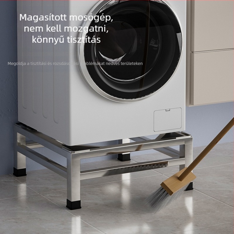 Rozsdamentes acélból készült mosógép talapzat, modell JX00039, egyrétegű kialakítás, CE tanúsítvány