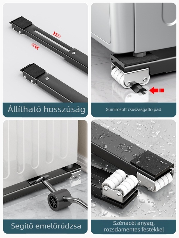 Forgó kerekekkel ellátott univerzális mozgó alap a nehéz bútorok és hűtőszekrények mozgatásához