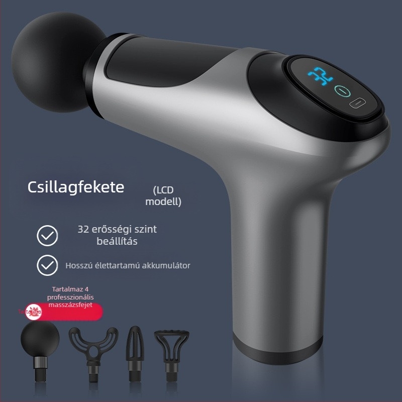 Fascia masszírozó pisztoly nyakra, deréktájra, csípőre, lábakra, hátra és talpakra — újratölthető, több sebességű működés, mechanikus vezérlés, modellek: 828/888/858/818