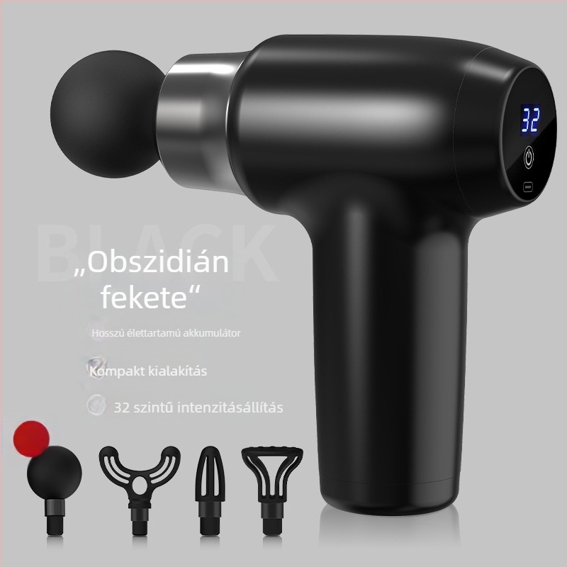 Fascia masszírozó pisztoly nyakra, deréktájra, csípőre, lábakra, hátra és talpakra — újratölthető, több sebességű működés, mechanikus vezérlés, modellek: 828/888/858/818