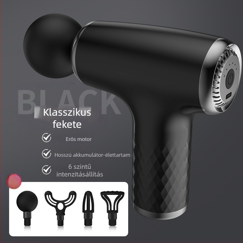 Fascia masszírozó pisztoly nyakra, deréktájra, csípőre, lábakra, hátra és talpakra — újratölthető, több sebességű működés, mechanikus vezérlés, modellek: 828/888/858/818