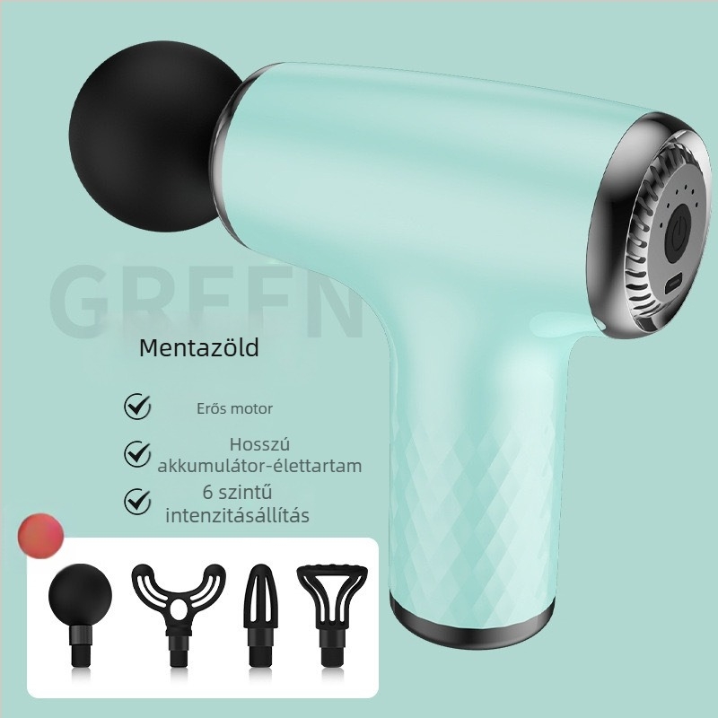 Fascia masszírozó pisztoly nyakra, deréktájra, csípőre, lábakra, hátra és talpakra — újratölthető, több sebességű működés, mechanikus vezérlés, modellek: 828/888/858/818