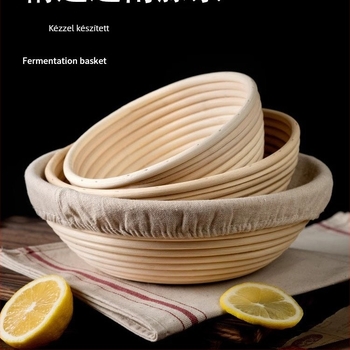 Rattan kenyérfermentációs kosár európai stílusban – sütéshez és tároláshoz, modern minimalista stílus, Vietnam eredetű