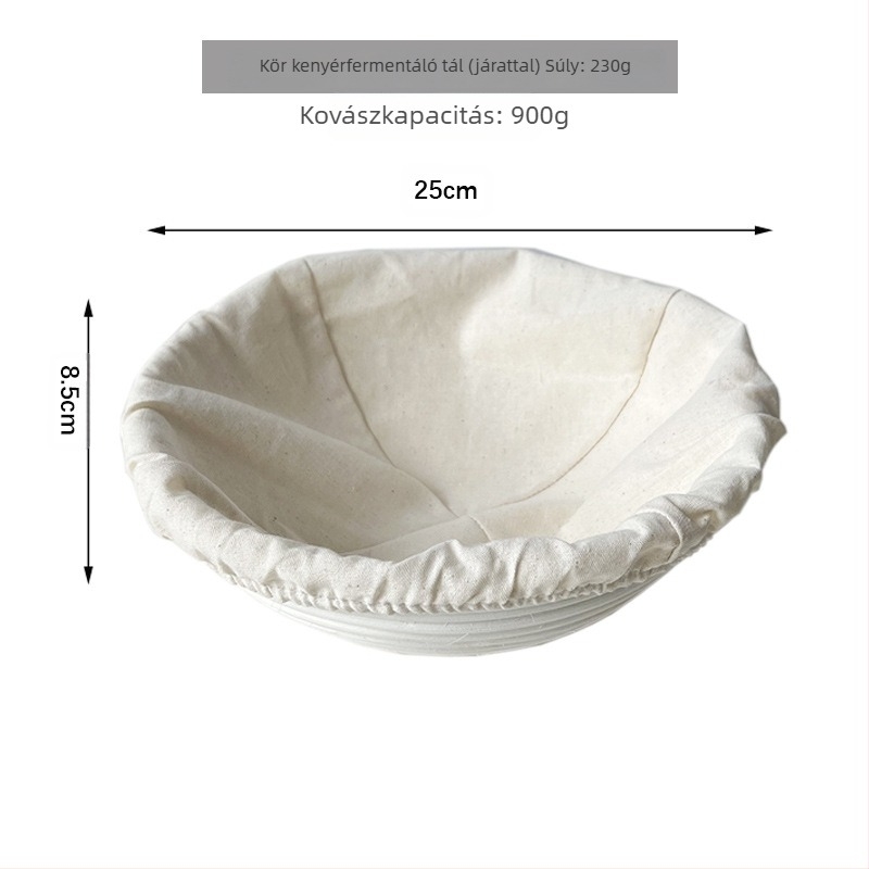 Rattan kenyérfermentációs kosár európai stílusban – sütéshez és tároláshoz, modern minimalista stílus, Vietnam eredetű