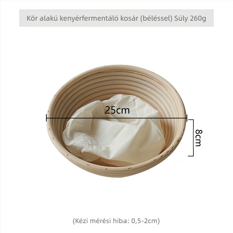 Rattan kenyérfermentációs kosár európai stílusban – sütéshez és tároláshoz, modern minimalista stílus, Vietnam eredetű