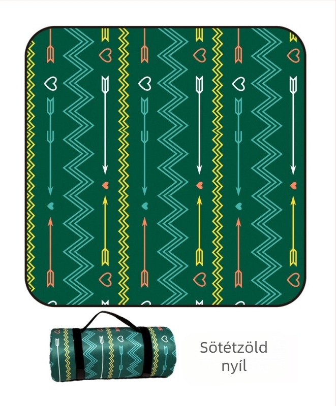 Piknik takaró flanelből és alumíniumfóliával, vízálló és nedvességálló, több személyes használatra, súly 1000 g