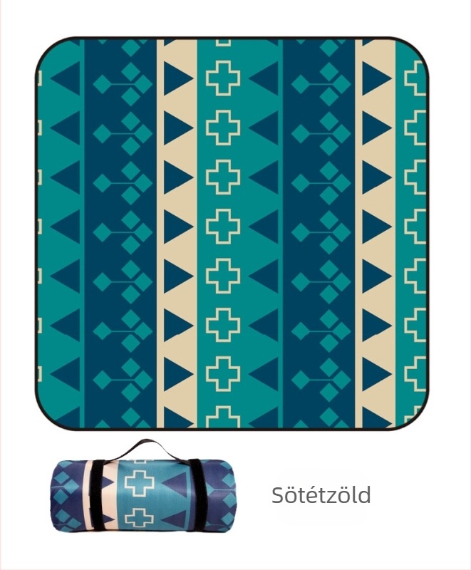 Piknik takaró flanelből és alumíniumfóliával, vízálló és nedvességálló, több személyes használatra, súly 1000 g