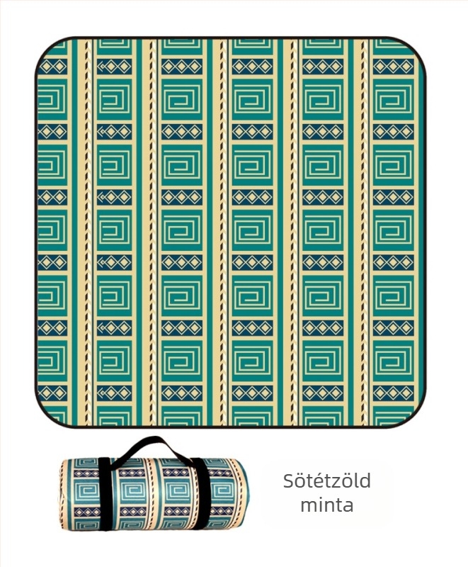 Piknik takaró flanelből és alumíniumfóliával, vízálló és nedvességálló, több személyes használatra, súly 1000 g