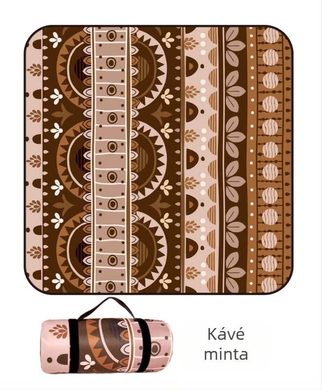 Piknik takaró flanelből és alumíniumfóliával, vízálló és nedvességálló, több személyes használatra, súly 1000 g