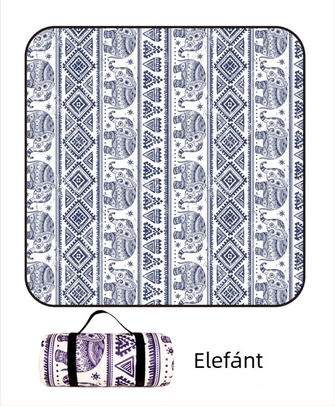 Piknik takaró flanelből és alumíniumfóliával, vízálló és nedvességálló, több személyes használatra, súly 1000 g