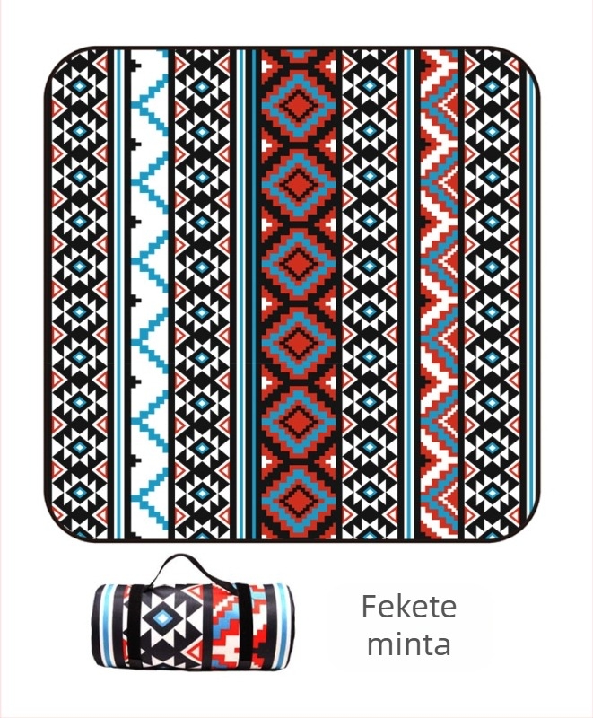 Piknik takaró flanelből és alumíniumfóliával, vízálló és nedvességálló, több személyes használatra, súly 1000 g