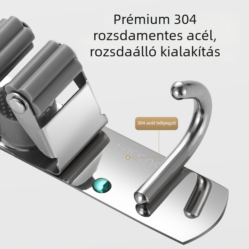 304 rozsdamentes acél mop tartó és többfunkciós felakasztó fürdőszobához, CE tanúsítvány, polírozott felület, Yong Qi, 0,5 kg, Tanúsítvány CCI20070040CER