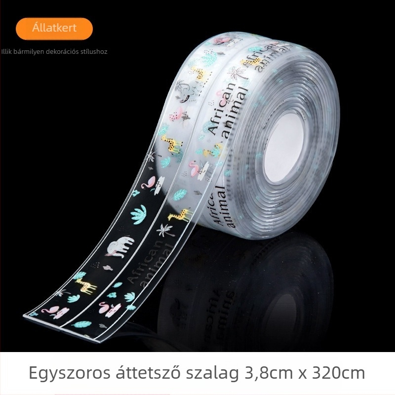 Vízálló fali matrica záró szalag konyhához és fürdőszobához, penészmentes, sík dizájn, 1 db