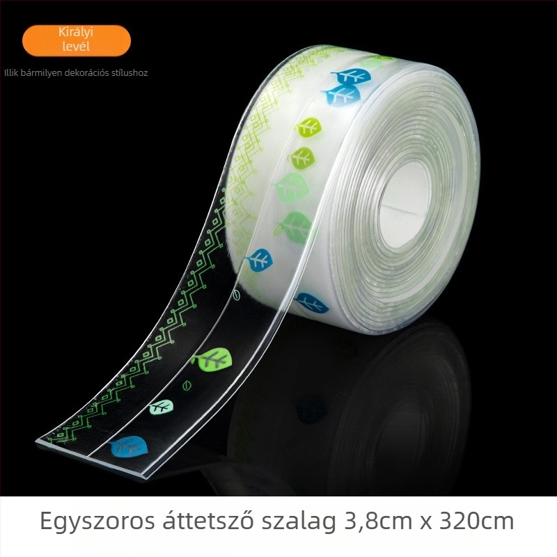 Vízálló fali matrica záró szalag konyhához és fürdőszobához, penészmentes, sík dizájn, 1 db