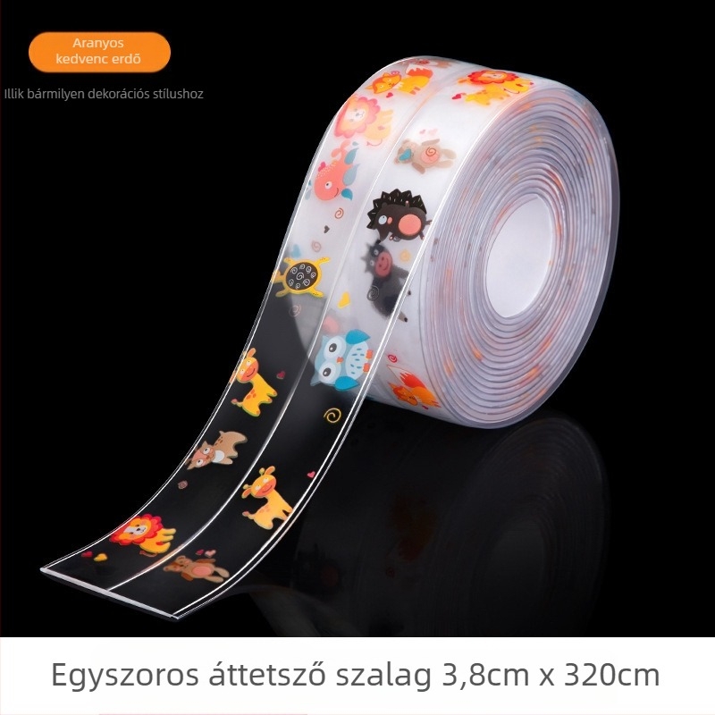 Vízálló fali matrica záró szalag konyhához és fürdőszobához, penészmentes, sík dizájn, 1 db