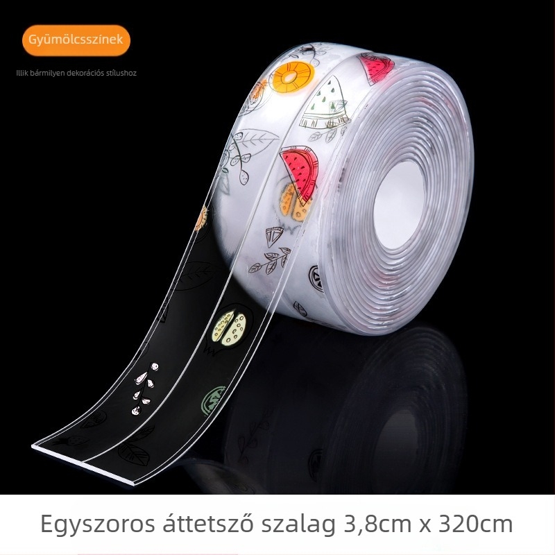 Vízálló fali matrica záró szalag konyhához és fürdőszobához, penészmentes, sík dizájn, 1 db