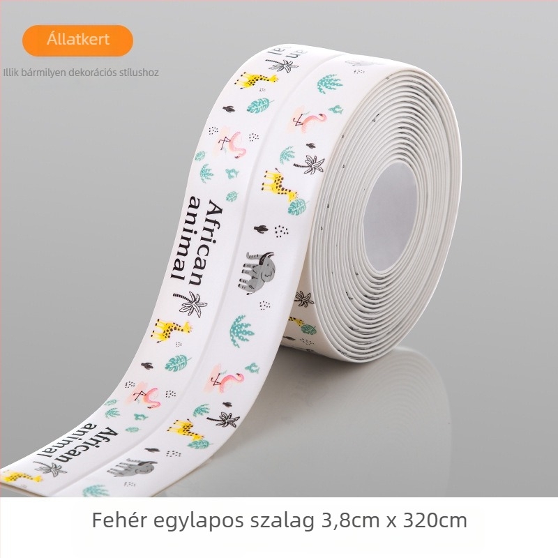 Vízálló fali matrica záró szalag konyhához és fürdőszobához, penészmentes, sík dizájn, 1 db