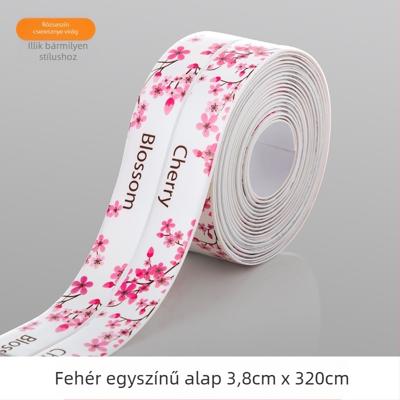 Vízálló fali matrica záró szalag konyhához és fürdőszobához, penészmentes, sík dizájn, 1 db