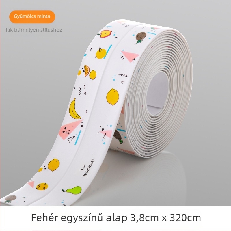 Vízálló fali matrica záró szalag konyhához és fürdőszobához, penészmentes, sík dizájn, 1 db