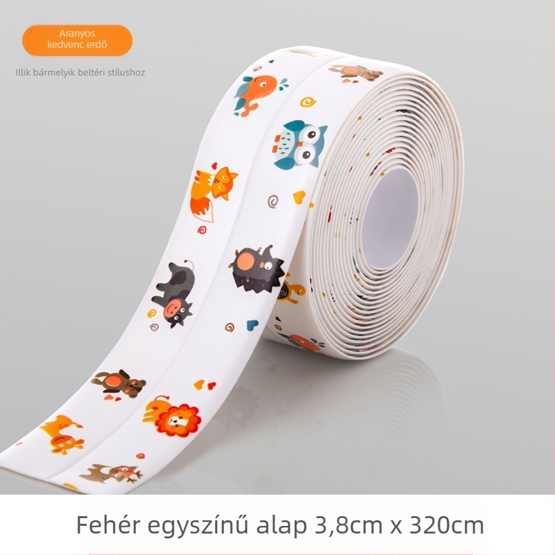 Vízálló fali matrica záró szalag konyhához és fürdőszobához, penészmentes, sík dizájn, 1 db