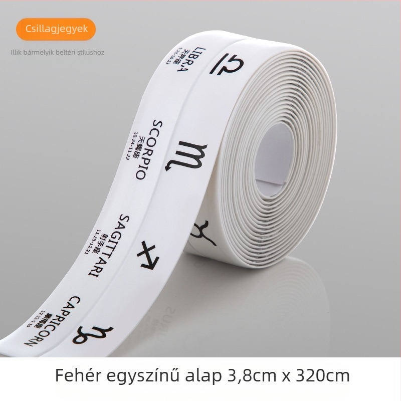 Vízálló fali matrica záró szalag konyhához és fürdőszobához, penészmentes, sík dizájn, 1 db