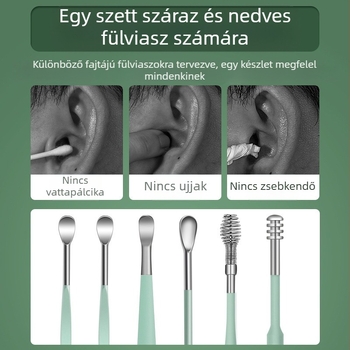 Fülkanál készlet, hordozható spirális kialakítás; anyag: szénacél; márka: Other; gyermekeknek és felnőtteknek