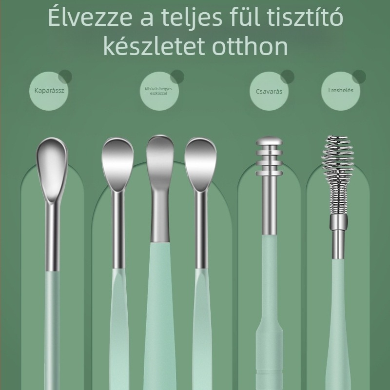 Fülkanál készlet, hordozható spirális kialakítás; anyag: szénacél; márka: Other; gyermekeknek és felnőtteknek