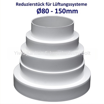 PVC ventilációs cső redukciós fej – műanyag, falon átmenő adapter, vastagított és hosszabbított kialakítás
