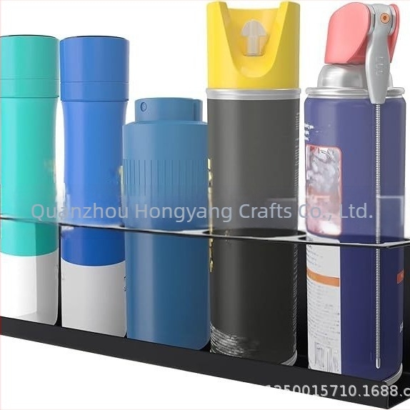 Fali aeroszolos spray állvány – masszív acél, szénacél, csavarral történő beépítés, 1 réteg, asztali tárolás, többfunkciós