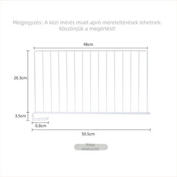 Gardrób tároló elválasztó – Szénacél, 1 szint, Japán stílus, Szerelés nélkül, Hálószoba szervező