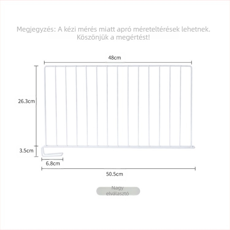 Gardrób tároló elválasztó – Szénacél, 1 szint, Japán stílus, Szerelés nélkül, Hálószoba szervező