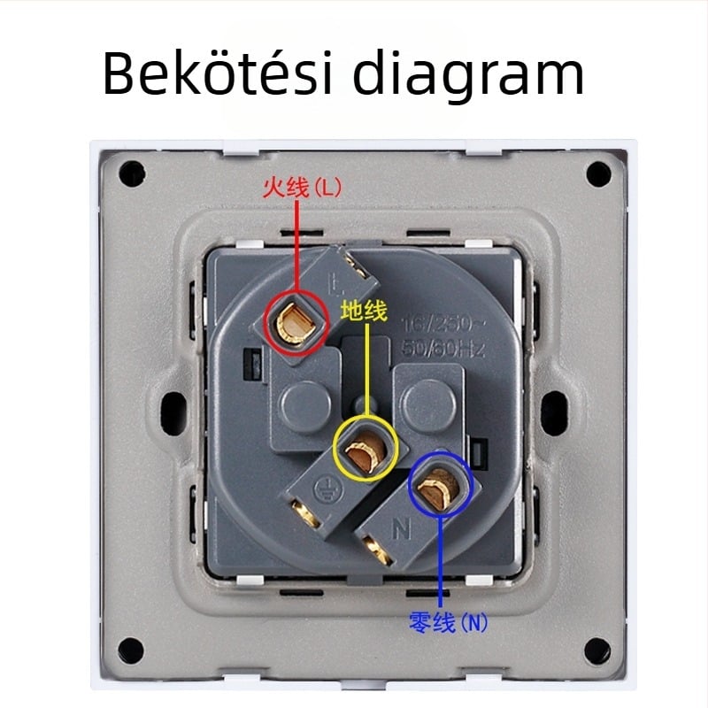 AOBA 16A francia stílusú falikonnektor, 86-os panel, európai szabvány