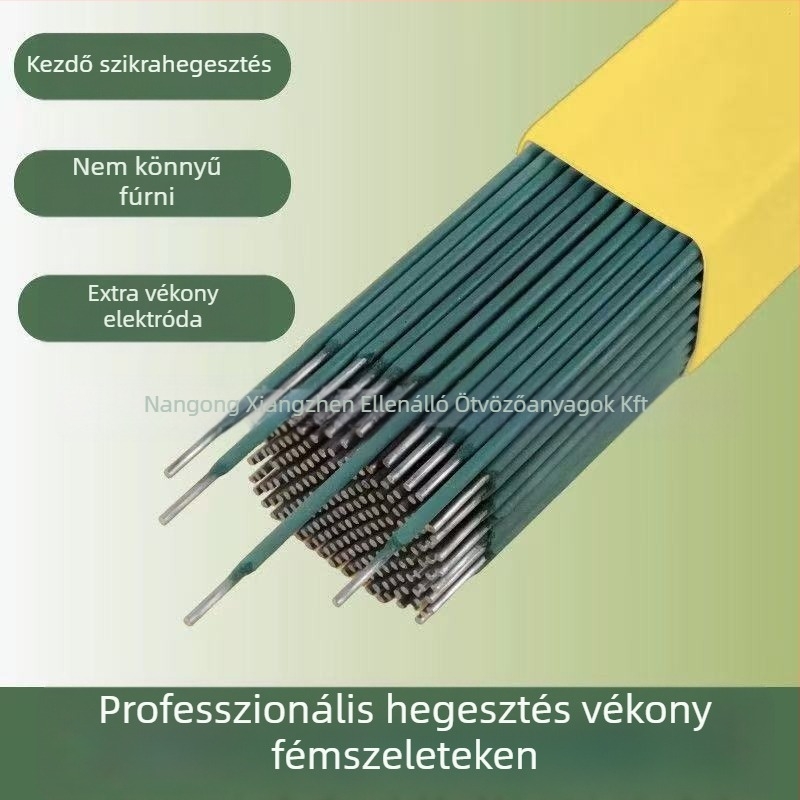 Szénacél hegesztő elektróda galvanizált csövekhez és négyszögletes csövekhez, J422/J421, extra vékony