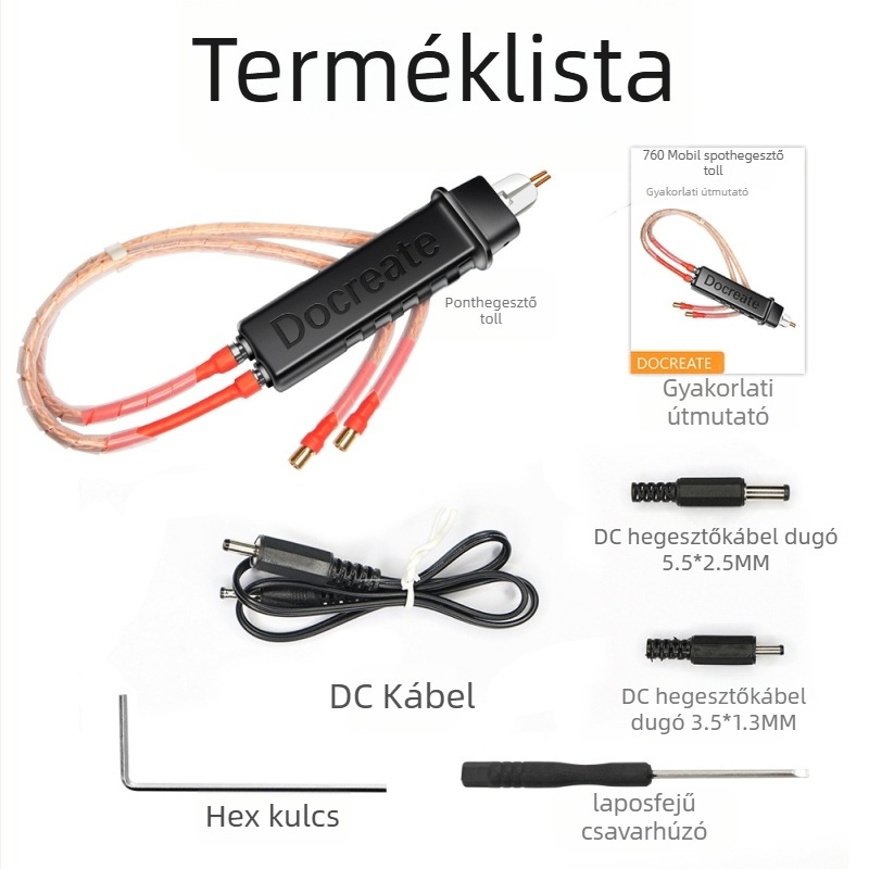 Docreate integrált ponthegesztő toll DIY EV 18650 akkumulátorkészletekhez – kézi, hordozható, nagy teljesítményű