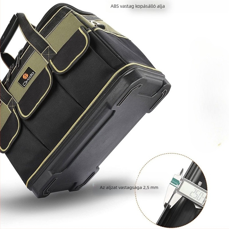 Oxford anyagú szerszámos készlet, 20 literes kapacitás, 70 kg teherbírás, megerősített váz, 1,28 kg súly