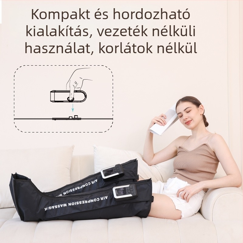 Lábmasszírozó légnyomásos és vezeték nélküli töltéssel, teljes láb masszázs, modell ST-504