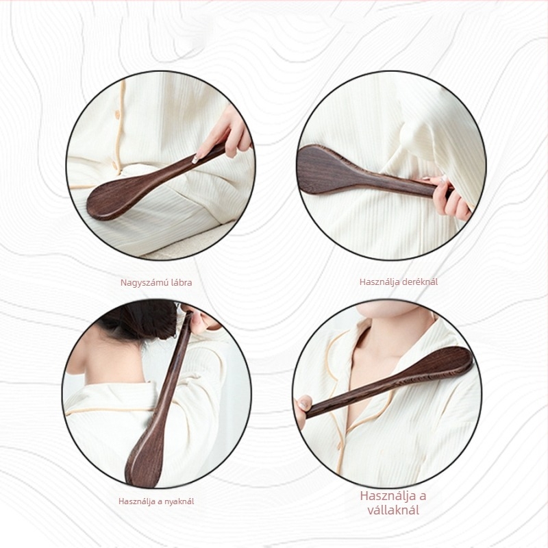 Fából készült meridián masszírozó – kézi vezérlés, gömbfej, 1 fokozat, nyakra, hát, derék, csípő és lábak számára