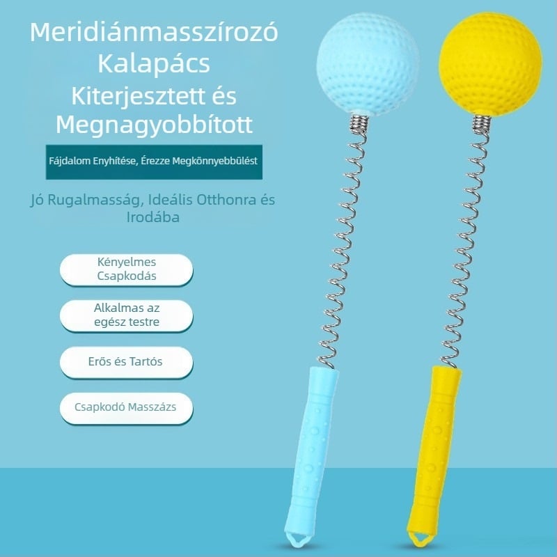 Golf masszázs kalapács, szilikon rugós masszírozó, többfunkciós hát- és meridiánmasszázs kalapács, fitnesz kalapács — Louchuan, 2002