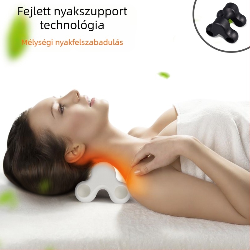 JUQI Nyak masszázspárna akupunktúrás pontmasszírozóval és meleg moxibusztiós eszközzel, modell 21414, polipropilén