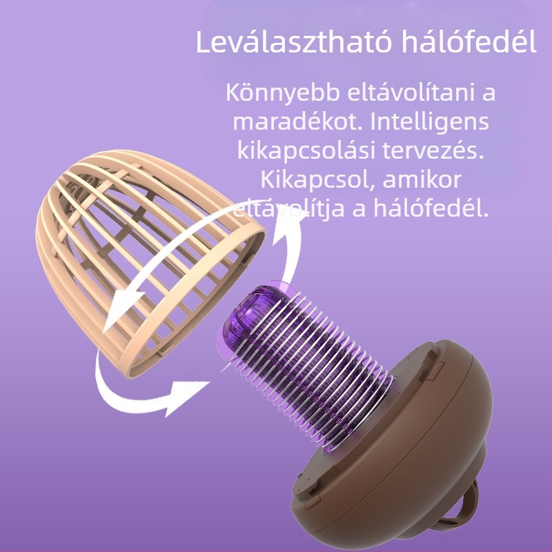 LED-es szúnyogirtó lámpa, USB-ről újratölthető, kültéri használatra, fényhullám-csapda, 51–100 m²-hez, bevezetve 2022-ben